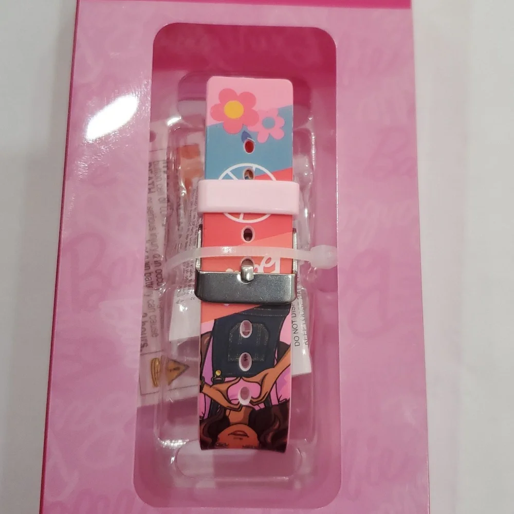Barbie pink‎ multi Barbie monogram face LED watch brand new